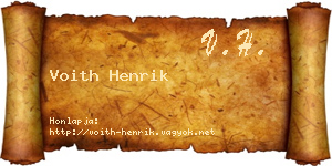 Voith Henrik névjegykártya